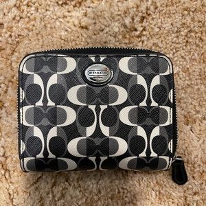 Black and white coach wallet